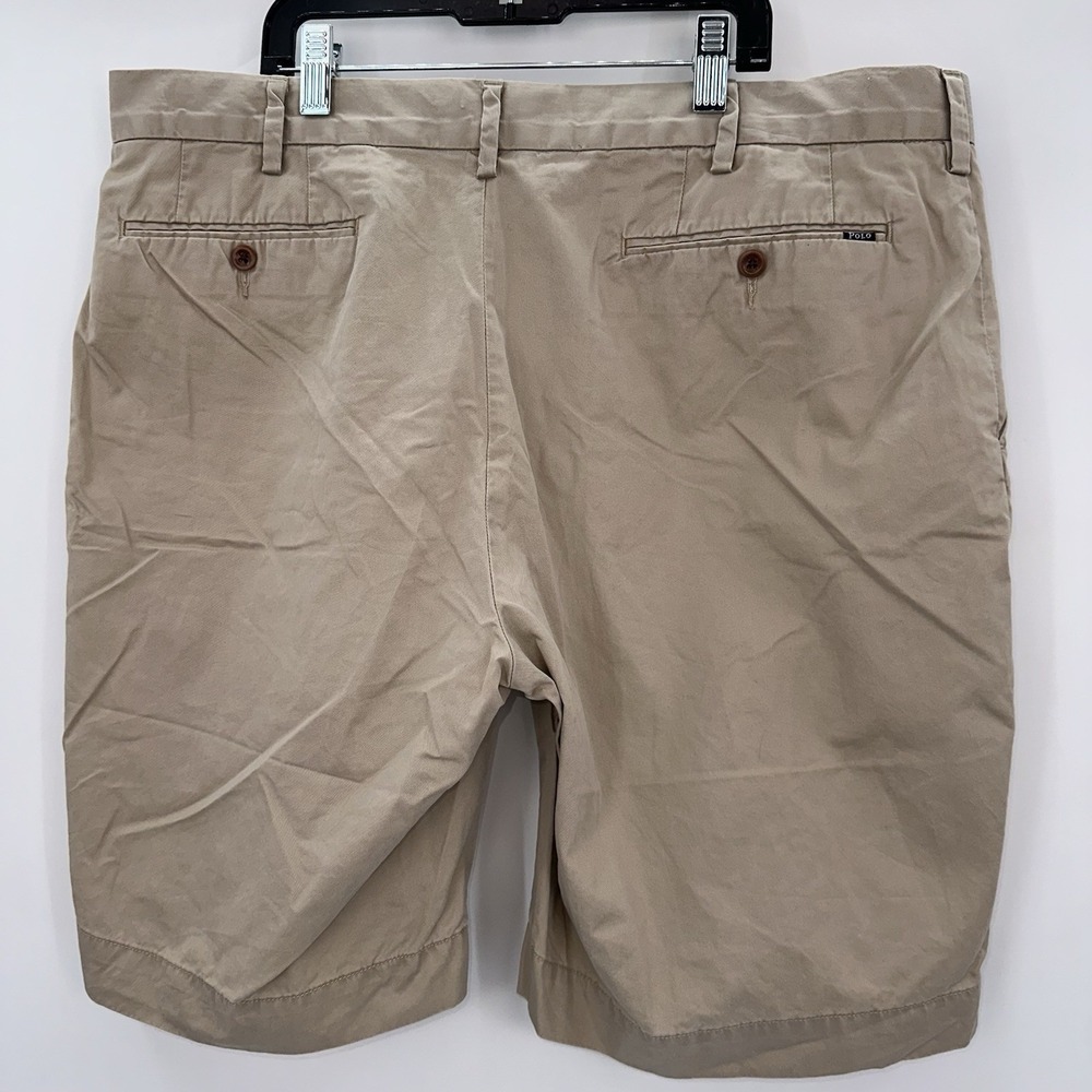 Polo Ralph Lauren Classic Fit Khaki Chino Shorts Size 36 9" Beige Pima Cotton